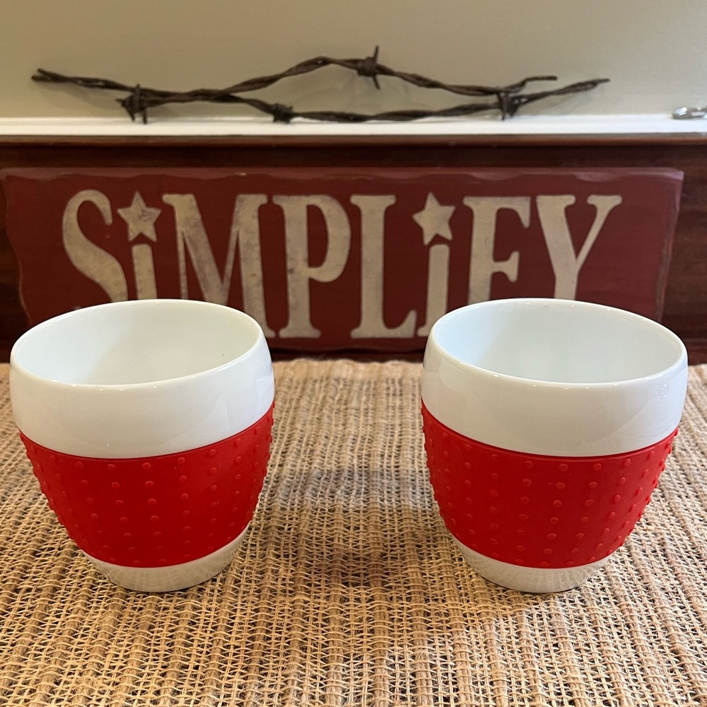 2 Bodum Pavina 3 oz. Porcelain Cups, NWOT